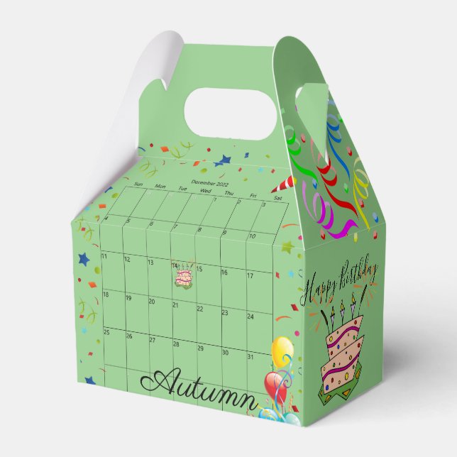 Happy Birthday Gable Favor Box December 2022 (Front Side)