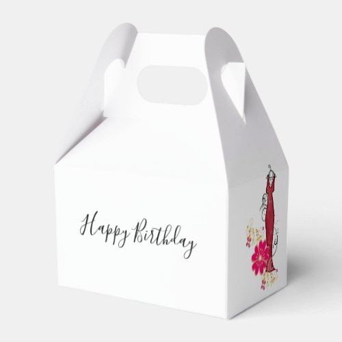 Happy Birthday Gable Favor Box  Floral Dress