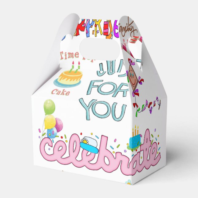 Happy Birthday Gable Favor Box Friends Family  (Front Side)
