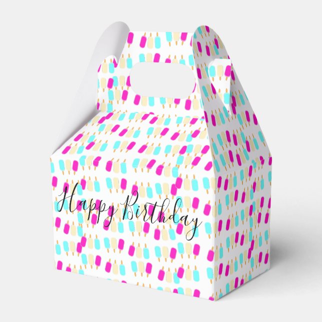 Happy Birthday Gable Favor Box Ice Cream (Front Side)