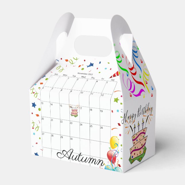Happy Birthday Gable Favor Box November 2022 (Front Side)