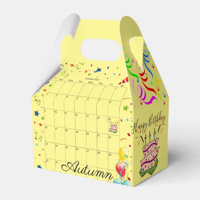 Happy Birthday Gable Favor Box October 2022 (Front Side)