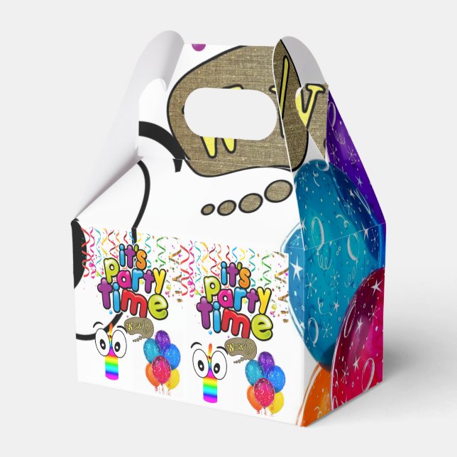 Happy Birthday Gable Favor Box Party Time (Front Side)