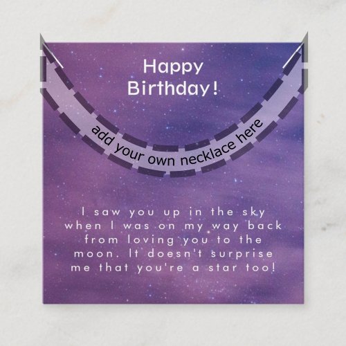 Happy Birthday Galaxy Love You Jewelry Card