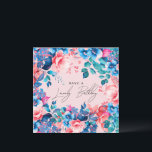 Happy Birthday Garden Floral Blue Pink Blush Card<br><div class="desc">A modern and beautiful birthday card featuring a romantic garden floral design. Perfect for any age birthday.</div>
