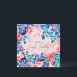 Happy Birthday Garden Floral Blue Pink Blush Card<br><div class="desc">A modern and beautiful birthday card featuring a romantic garden floral design. Perfect for any age birthday.</div>