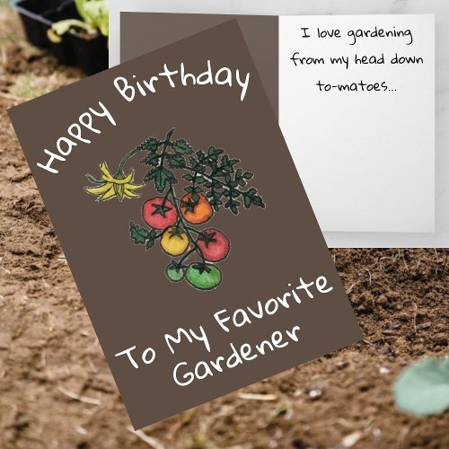 Happy Birthday Gardening Illustration  Card