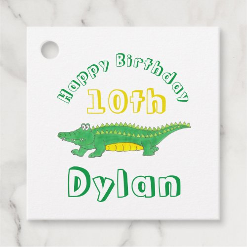 Happy Birthday Gator Alligator Croc Crocodile Favor Tags