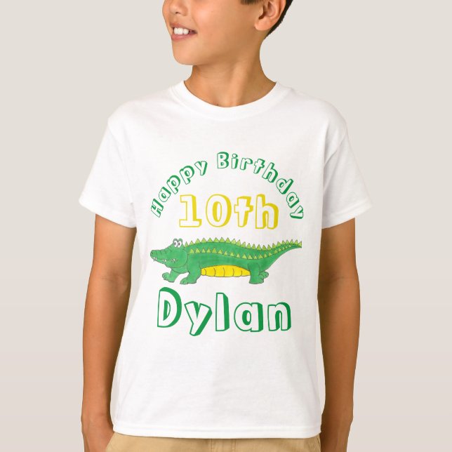 Happy Birthday Gator Alligator Croc Crocodile T-Shirt (Front)