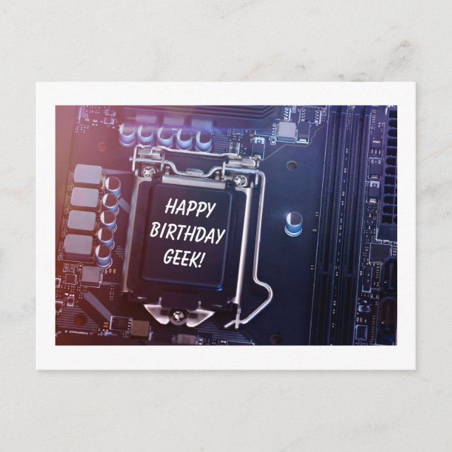 Happy Birthday Geek Postcard (Front)