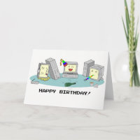 'Happy Birthday' Geeky Computer Card, LAN Party