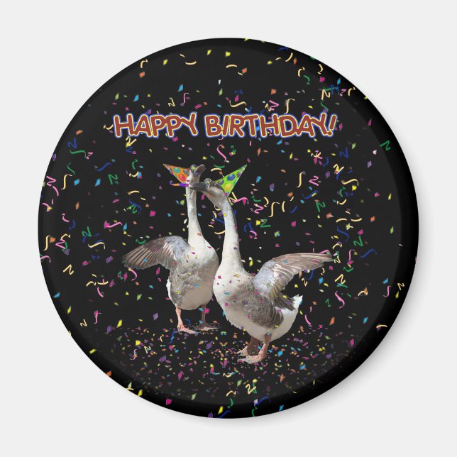 Happy Birthday Geese Magnet (Front)