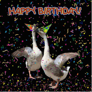 Happy Birthday Geese Statuette