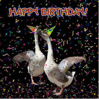 Happy Birthday Geese Statuette