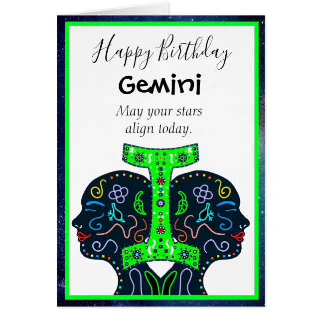 Happy Birthday Gemini friend or family member | Zazzle