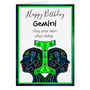 Happy Birthday Gemini friend or family member Cards