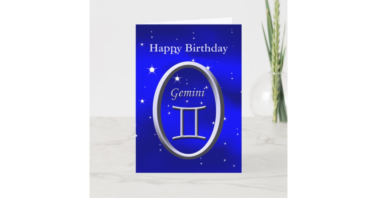 Happy Birthday Gemini Greeting Card Zazzle