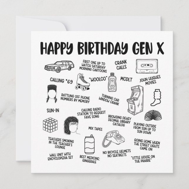 Happy Birthday Gen X Card (Front)