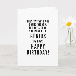 Happy birthday GENIUS sarcastic funny Card