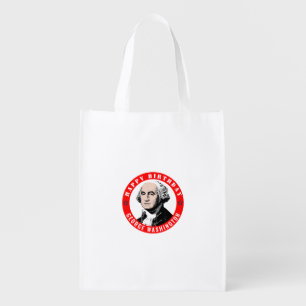 Happy Birthday George Washington Grocery Bag