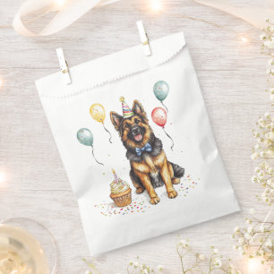 Happy Birthday German Shepherd Dog Favor Bag