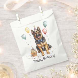 Happy Birthday German Shepherd Dog Favor Bag