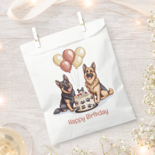Happy Birthday German Shepherd Dogs Birthday Cake Favor Bag