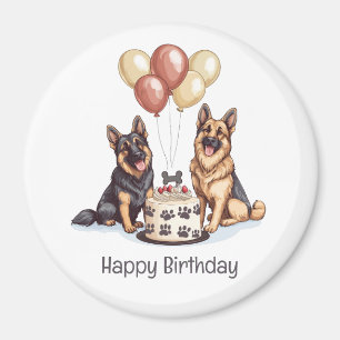 Happy Birthday German Shepherd Dogs Birthday Cake Magnet