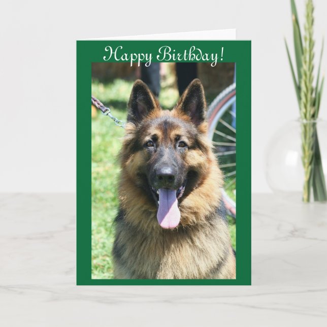 Happy Birthday German Shepherd greeting card (Front)