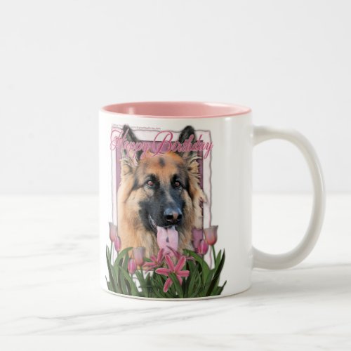 Happy Birthday _ German Shepherd _ Long Haired Two_Tone Coffee Mug