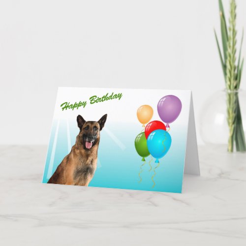 Happy Birthday German Shepherd Puppy Dog Card