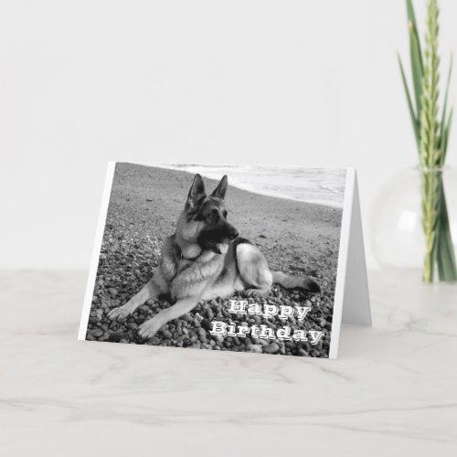 Happy Birthday German Shepherd Puppy Dog Card