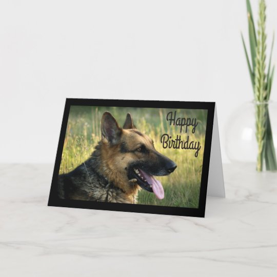 happy birthday german shepherd puppy dog card zazzle