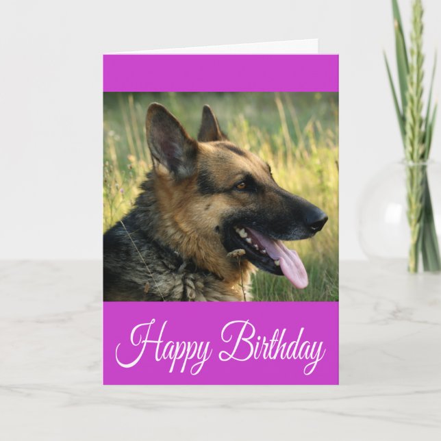 Happy Birthday German Shepherd Puppy Dog Card (Front)