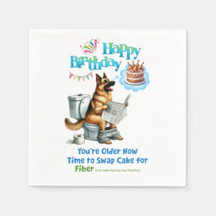 Happy Birthday German Shepherd Time For More Fiber Napkins