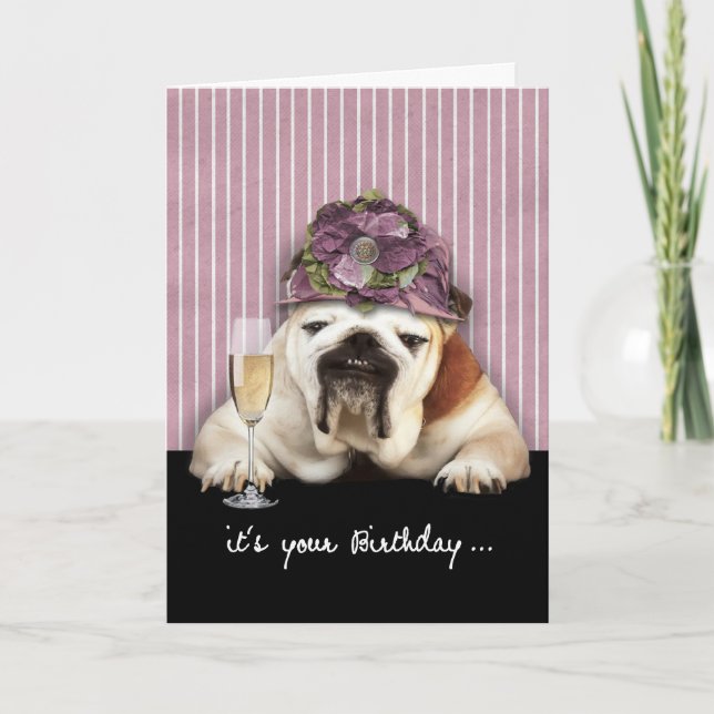 happy birthday, getting older, humor, dog card (Front)