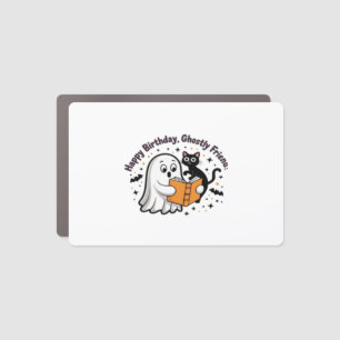 Happy Birthday Ghost Cat PNG - Spooky Cute Classic Car Magnet