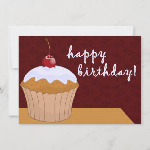 happy birthday : giant cupcake : invitation