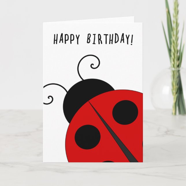 Happy Birthday, Giant Ladybug Card (Front)