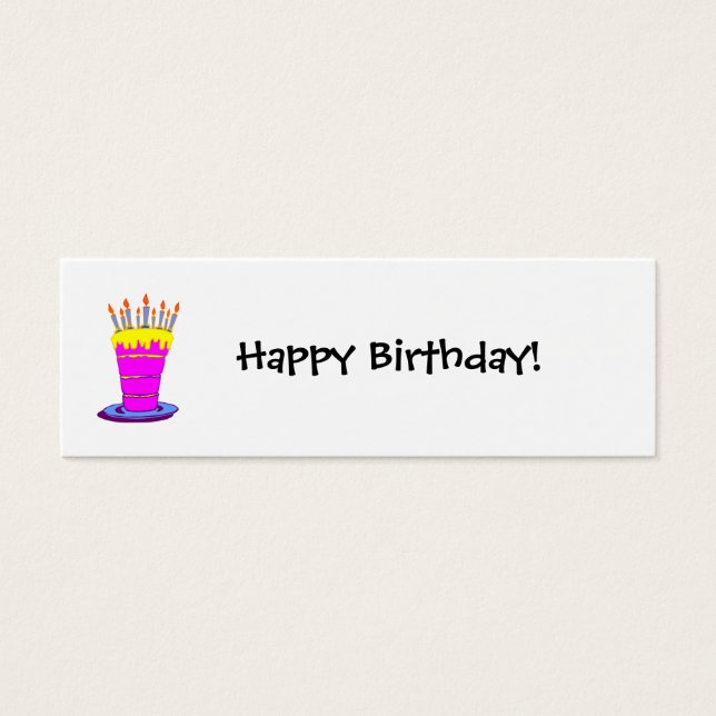 Happy Birthday Giant Pink Cake Gift Tag (Front)