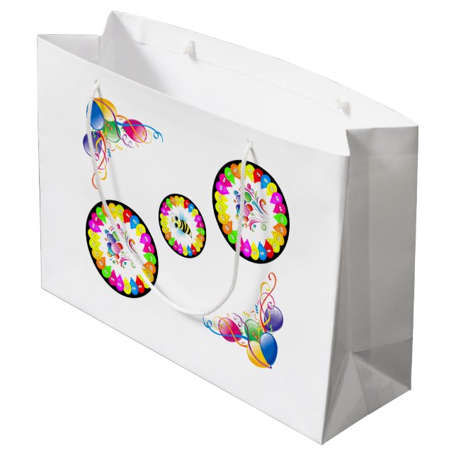Happy Birthday Gift Bag Balloons Bumblebee (Back Angled)