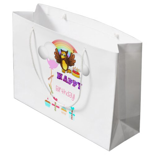 Happy Birthday Gift Bag Owl