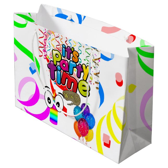 Happy Birthday Gift Bag Party Time (Back Angled)