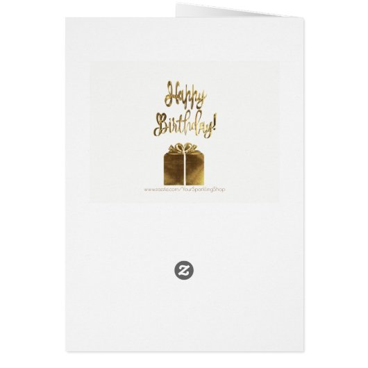 Happy Birthday Gift Black and Gold Look Typography (Back)