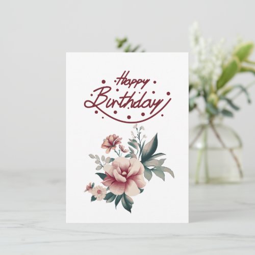 Happy Birthday Gift Card with White Background