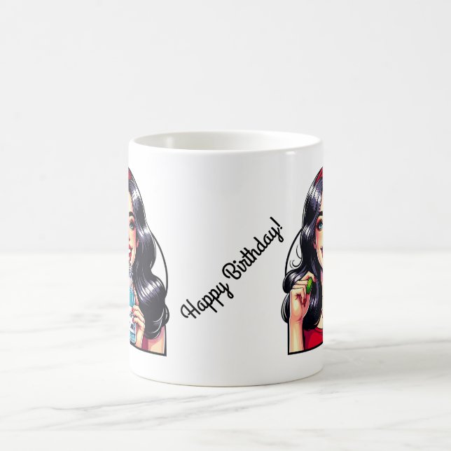 Happy Birthday' Gift Mug with Humorous Twist (Center)