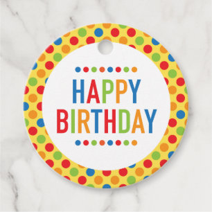 Happy Birthday Gift Tag Circle