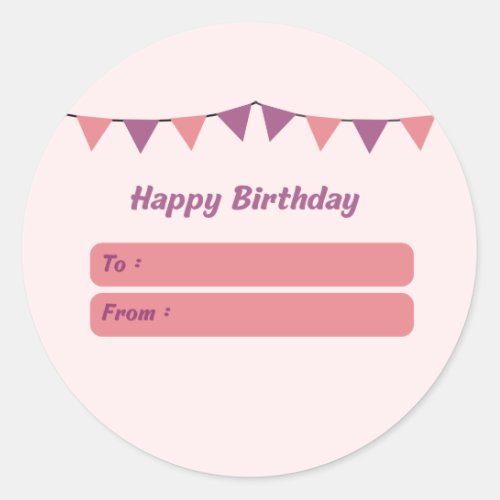 Happy Birthday Gift Tag Sticker