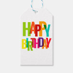 Happy Birthday Gift Tags<br><div class="desc">A vibrant birthday tag featuring the words "Happy Birthday" in bold, 
colorful letters.  Each letter showcases a different bright hue,  creating a festive and cheerful atmosphere.  The tag is designed with a clean white background.</div>