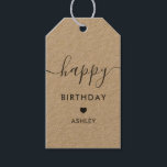 Happy Birthday Gift Tags, Birthday Tags, Kraft Gift Tags<br><div class="desc">These are the perfect little gift tags. You can customize front and back text,  as well as change the colors.</div>